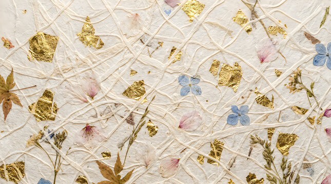 Many brown dry autumn leaves scattered on a light grey textured surface top view flat lay style