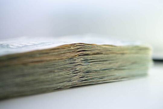 Stock of cash macro close up focusing on paper texture
