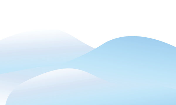Smooth blue wave shapes, abstract design element