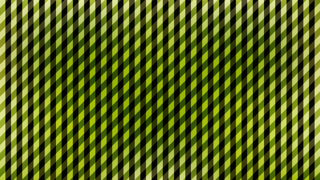 Modern geometric abstract background with diagonal parallel green and black stripes forming a sleek optical illusion pattern for contemporary creative design, futuristic art, and web banners