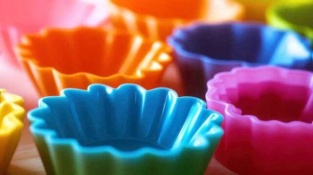 Colorful Silicone Muffin and Cupcake Molds