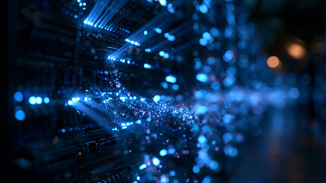 High Speed Fiber Optics in Modern Data Center Server Room