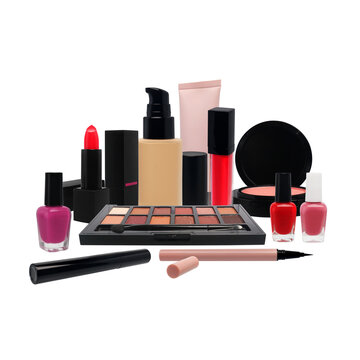 Makeup Cosmetics Collection on transparent background png