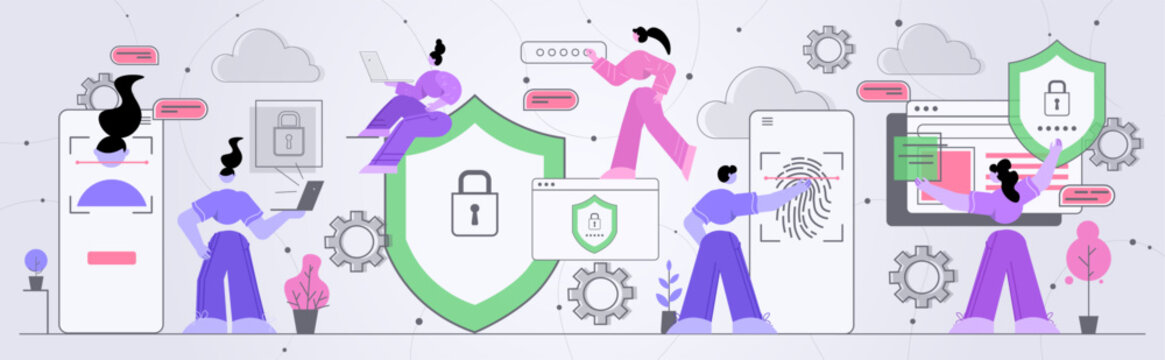 Cybersecurity and Data Protection Concept Illustration
