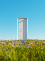 Naklejka premium open door to the field
