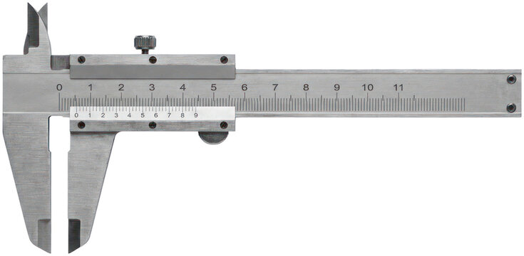 Precision stainless steel vernier caliper measuring tool.