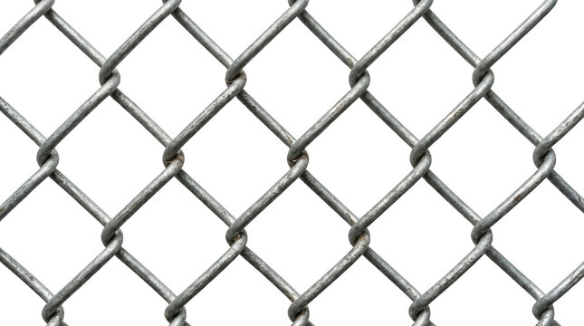 Chain link fence metal barrier protective boundary providing security containment