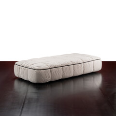 Fototapeta premium designer bed with a padded structure with a distinctive removable quilted covering.