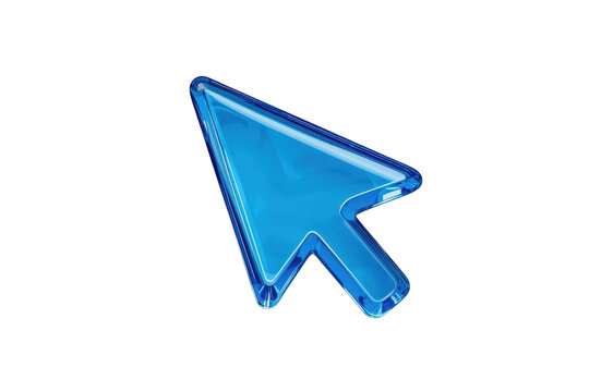Elegant glossy blue computer cursor arrow for versatile creative projects