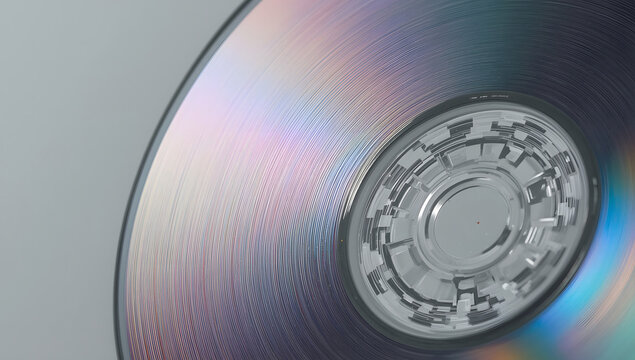 Macro view of iridescent optical data disc