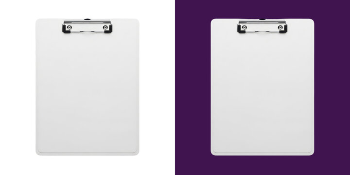 Blank clipboard with metal clip for office documents and note taking transparent png