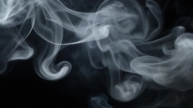 Gentle Smoke Overlay Loop With Gray Plumes Rising Slowly And Texture Shifting Gently In Motion