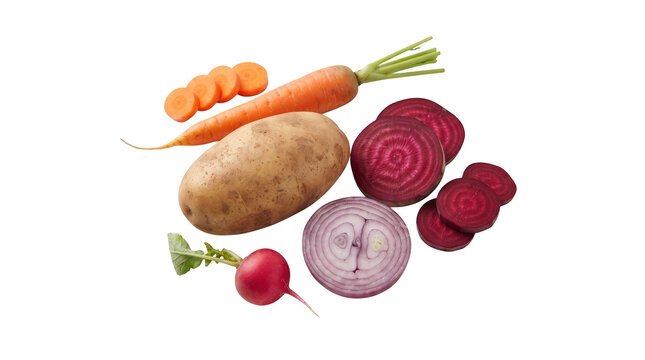 Fresh vegetables isolated on PNG transparent background