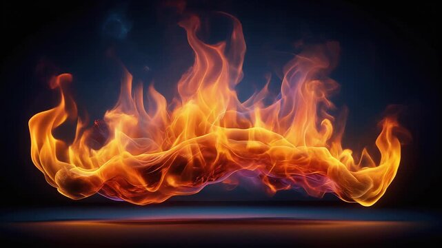 Transparent Fire Loop With Isolated Flames Flickering And Edges Glowing Softly In Soft Motion