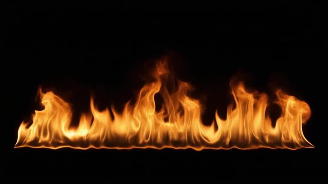 Elegant Transparent Fire Loop With Isolated Flames Flickering And Edges Glowing Softly In Motion