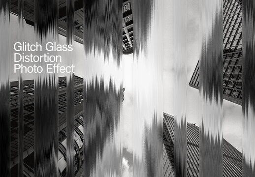 Glitch Glass Distortion Photo Effect