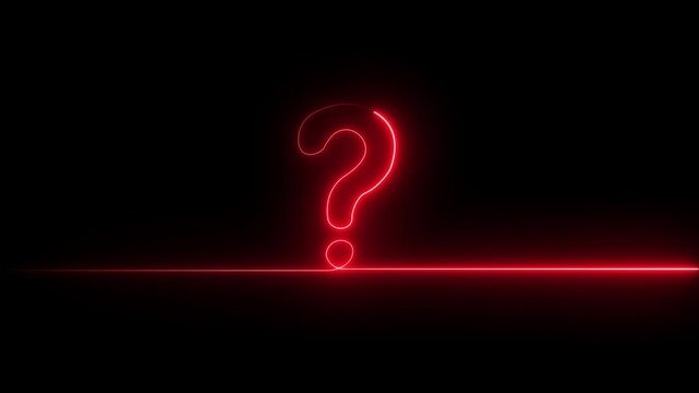 Question mark neon sign light Question icon isolated ask, glow, help icon isolated light, on a transparent background. motion graphic of a question mark concept