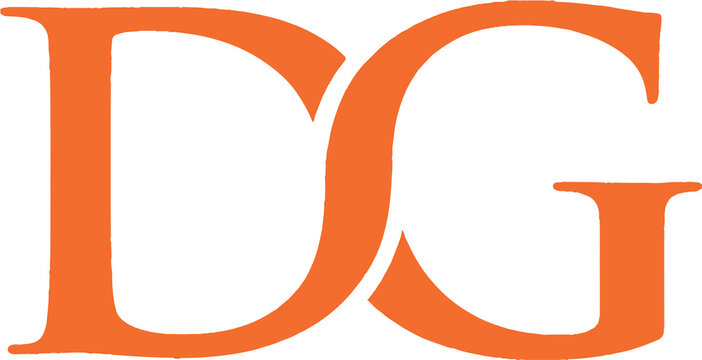 Modern Orange Monogram Letter DG Luxury Brand Logo