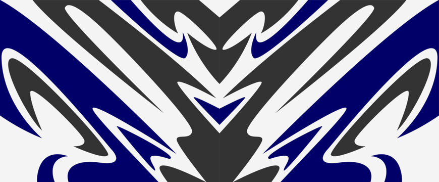 Symmetrical black white blue liquid camo wrap strip background for extreme sport background