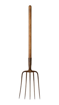 PNG Vintage wooden pitchfork on white background