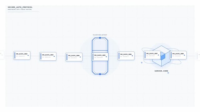 Modern 4k technology motion graphic of mobile app data processing