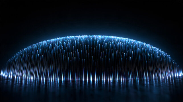 Glowing Blue Digital Dome Representing Cybersecurity and Big Data