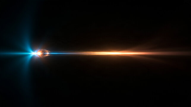 Glowing Futuristic Laser Beam on Black Background