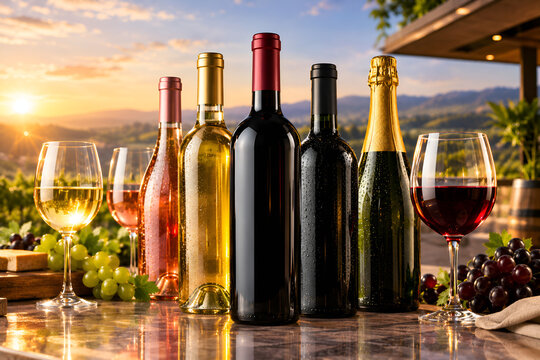 bottle of wine and glasses