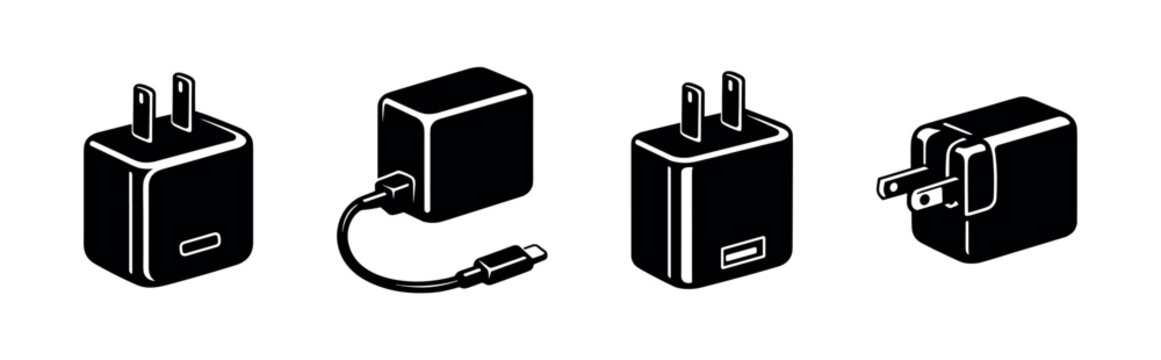 Set of Electronic Power Adapter Icons