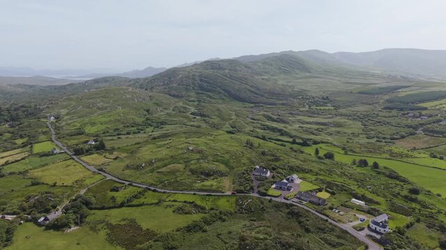 Rolling Green Hills and Farm Fields Near Eyeries, County Cork