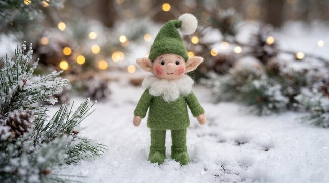 ute handmade Christmas gnome &mdash; festive wool elf decoration with red hat and white beard