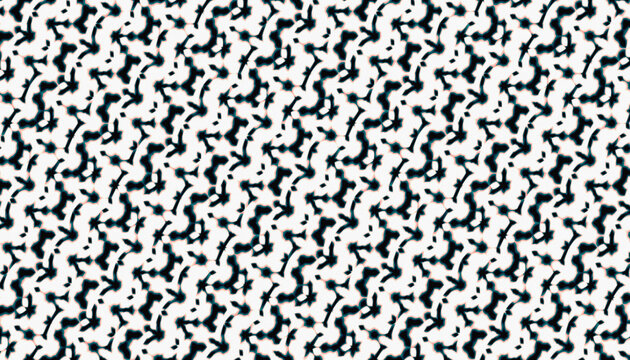 High-contrast black and white abstract texture consisting of dense irregular organic fragments scattered in a continuous repeating arrangement.