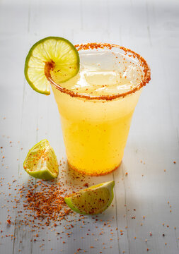 Margarita on the rocks in plastic cup