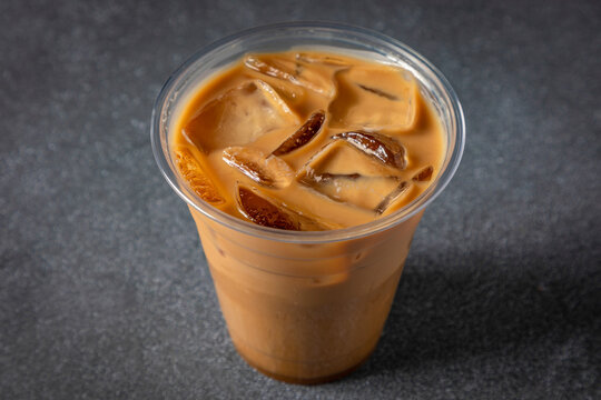 Iced coffee in plastic cup