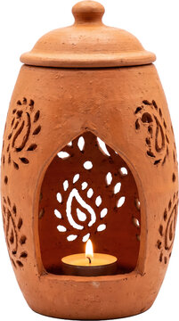 Carved Floral Jar Light Vessel Cutout