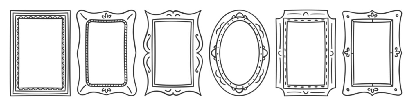Baroque Vintage Wall Frame Set Outline