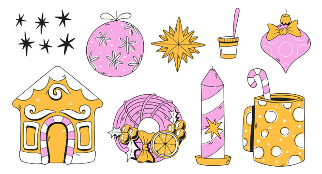 Christmas Elements Festive Set Cartoon