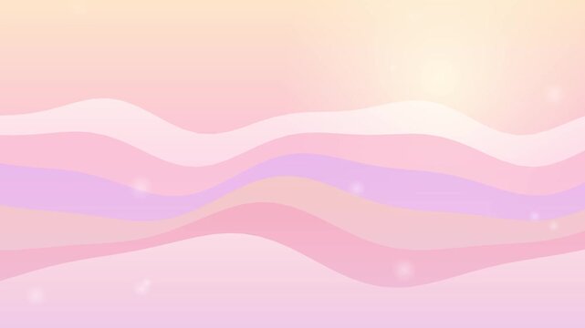 Pastel pink and purple abstract waves gently flowing in motion vector animation video footage