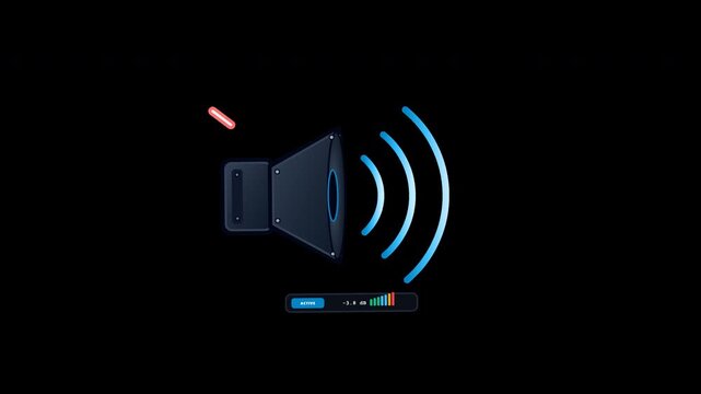Speaker icons showing volume and mute states on transparent background