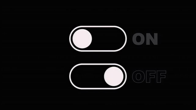 Blue ON And Red OFF Toggle Switches For Digital User Interface Animation