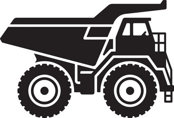 Mining Dump Truck Black Silhouette Vector Icon © fawzy