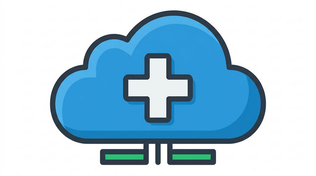Health cloud icon for medical data storage and digital healthcare