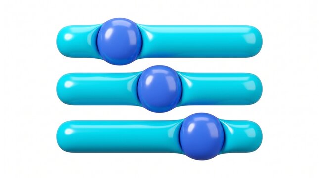 Three blue and cyan horizontal slider bars with round buttons for adjusting settings in a modern digital interface