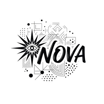 Abstract Nova Logo with Geometric Patterns.