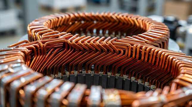 Precision copper hairpin stator windings for high performance automotive electric traction motor