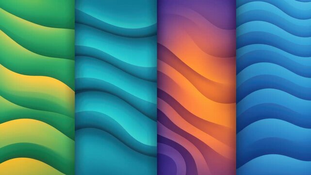 Vibrant Wave Patterns: A dynamic collection of abstract wave patterns in a spectrum of colors, showcasing fluid motion and modern design aesthetics. Perfect for backgrounds and graphic elements.