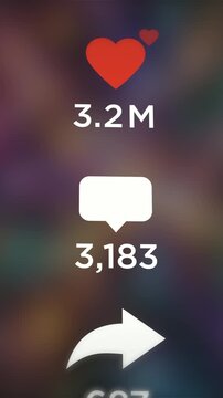 Fast paced social media display counter vertical