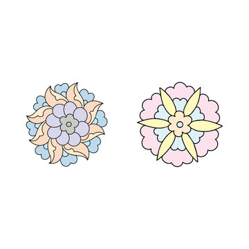 Traditional Ottoman Tezhip Pen&ccedil; Floral Motif Vector İllustration