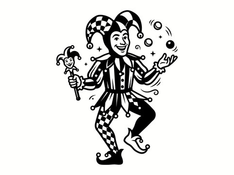 Juggling Jester Vector Illustration