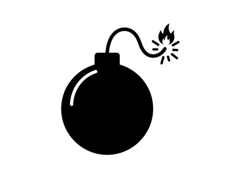 Lit Fuse Bomb Icon Vector Illustration